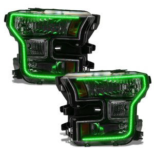 Ford F-150 Headlight Assemblies - ORACLE Lighting - Dynamic RGB+A, Black Edition - Black - `15-`17